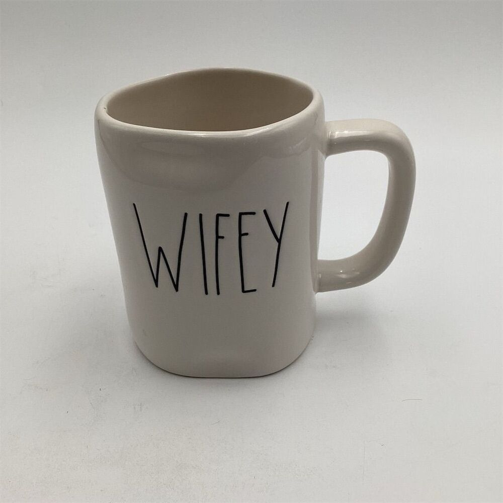 Rae Dunn "WIFEY" Beige‎ Ceramic Coffee Mug 16 oz Large Handle